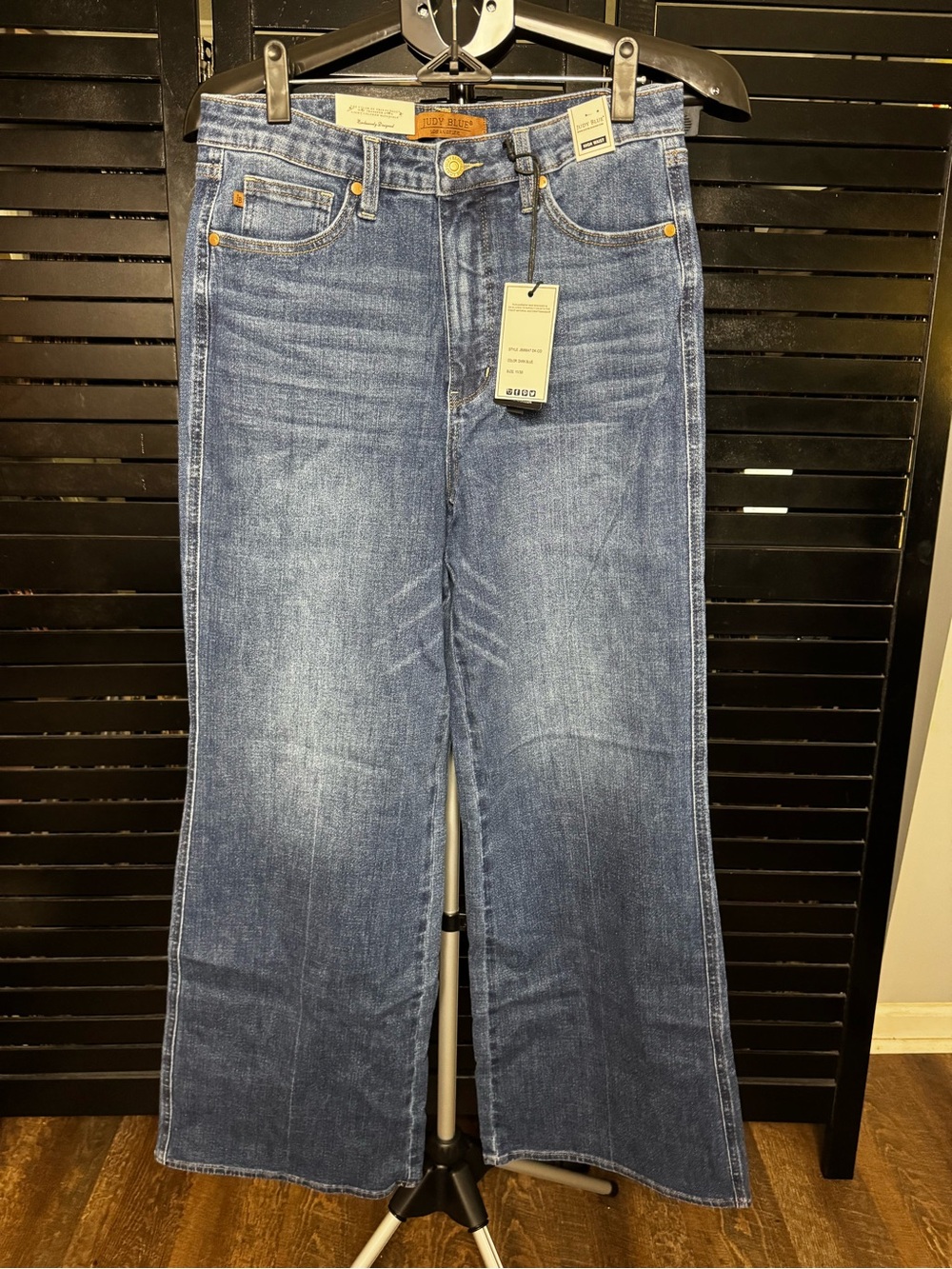 Judy Blue Dark Blue High Rise Tummy Control Wide-Leg Jeans